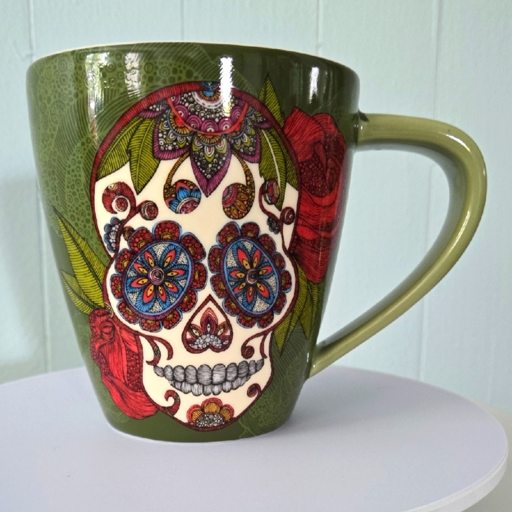 Valentina Sugar Skull Mug Green